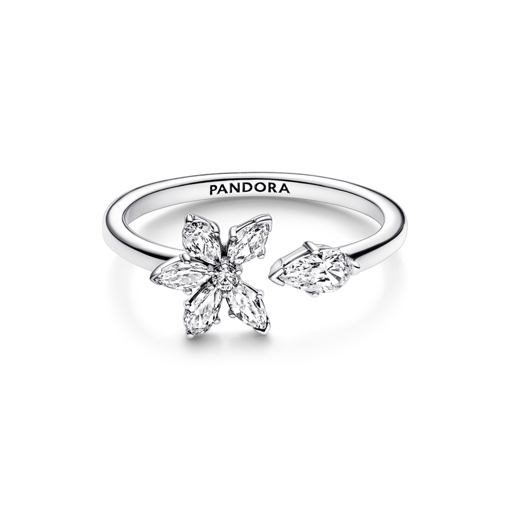 Sparkling Herbarium Cluster Open Ring žiedas - Pandora Lietuva