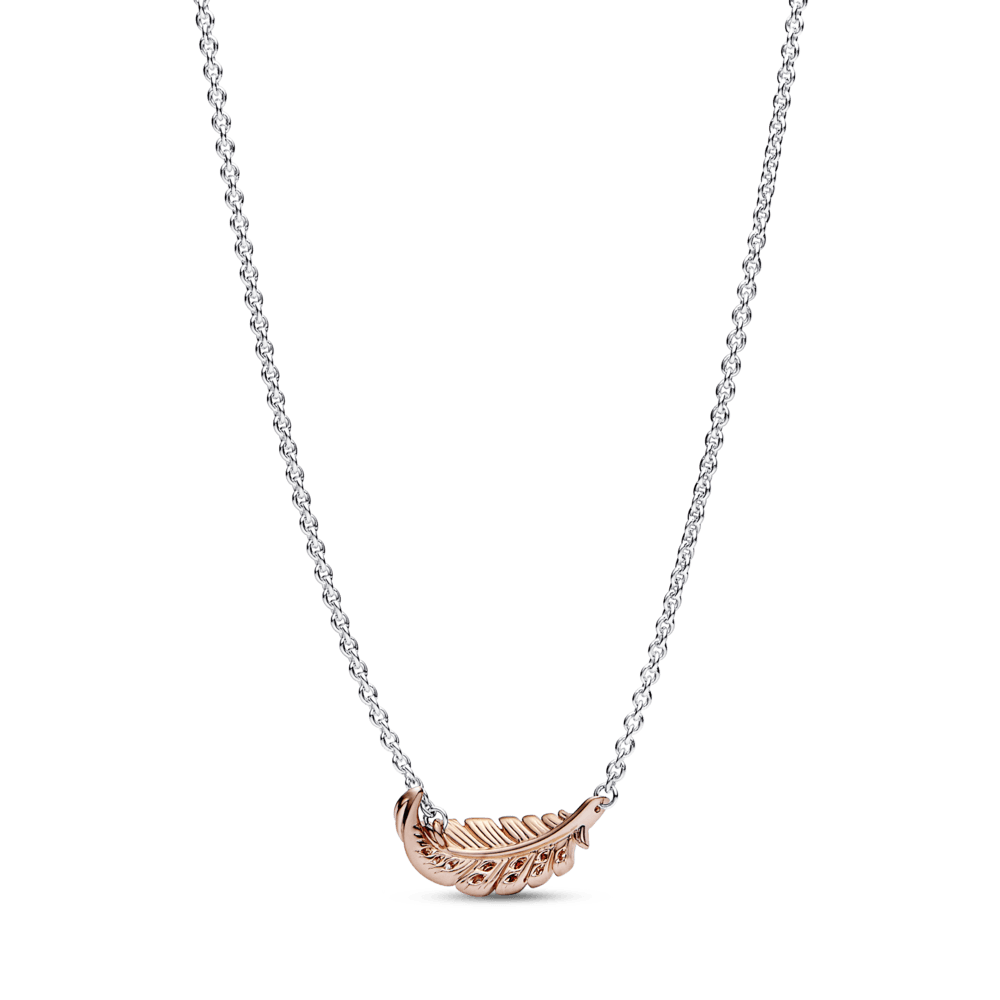 Two-Tone Floating Curved Feather Collier vėrinys - Pandora Lietuva