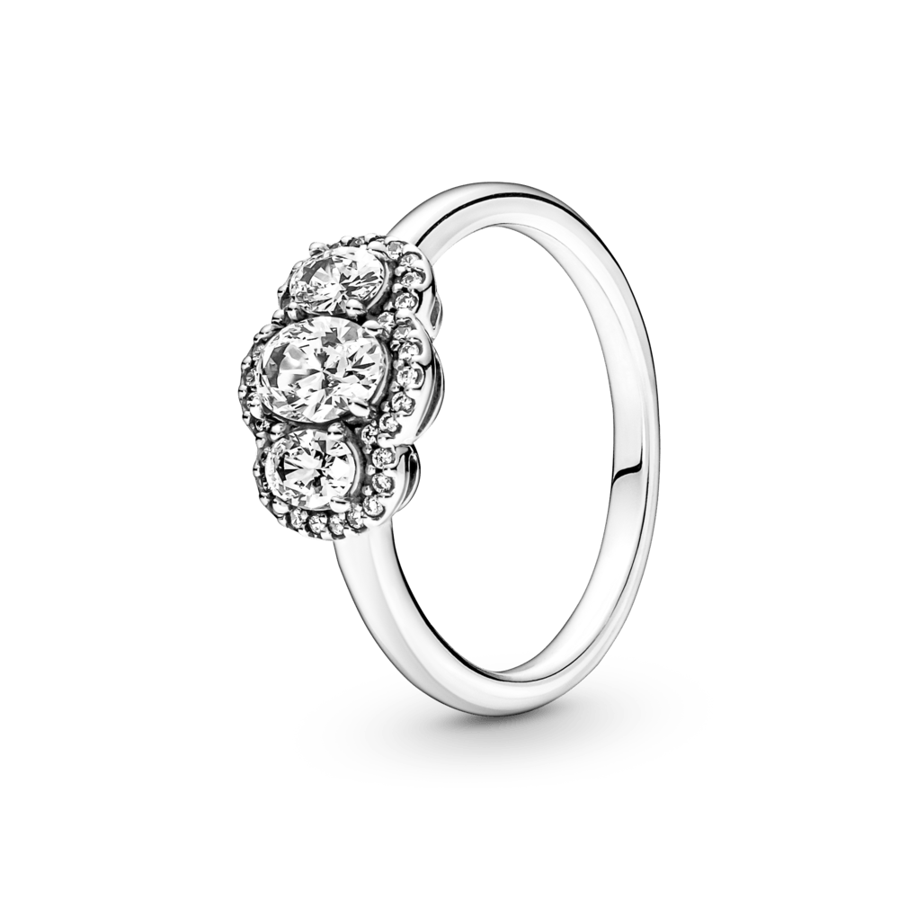 Vintažinis žiedas su trimis akmenimis - Pandora LT