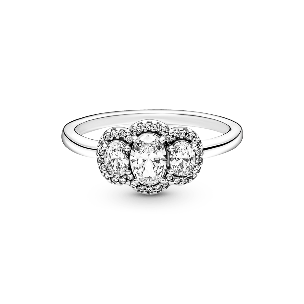 Vintažinis žiedas su trimis akmenimis - Pandora LT