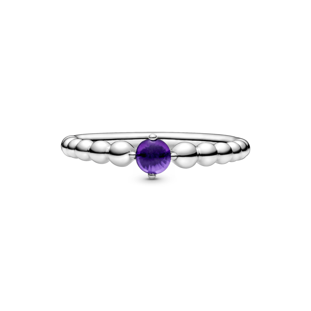 Violetinės spalvos žiedas su karoliukais - Pandora LT
