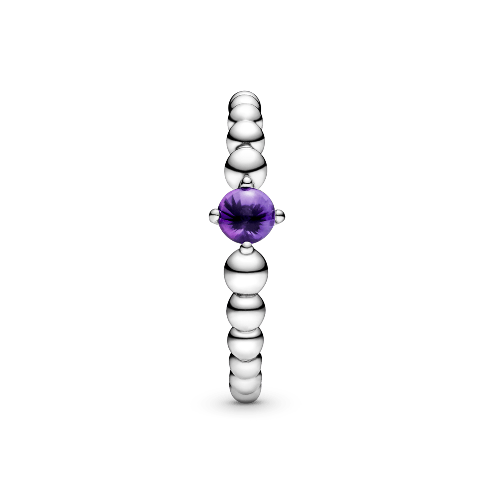 Violetinės spalvos žiedas su karoliukais - Pandora LT