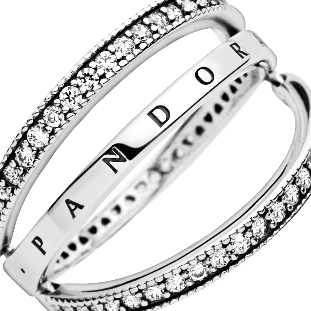 Žiedas Širdys ir Pandora Logo - Pandora LT